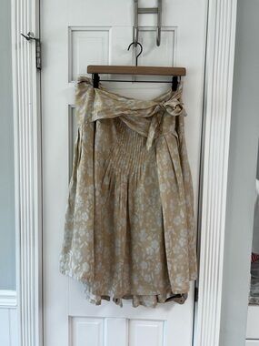 NWT Dries Van Noten Archive 100% Silk Pintuck Wrap Skirt - SZ 44